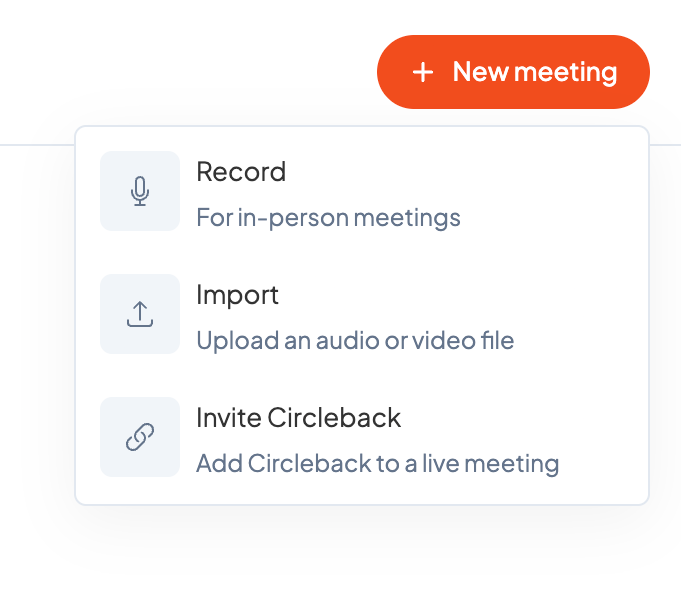 Circleback
				dropdown menu ui component