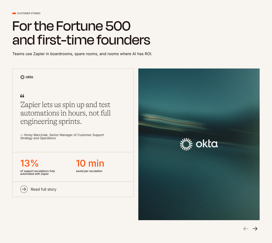 Zapier
				testimonial ui component