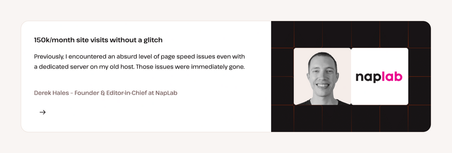 Kinsta
				testimonial ui component