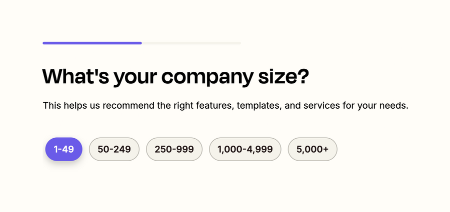 Zapier
			onboarding progress bar form ui component