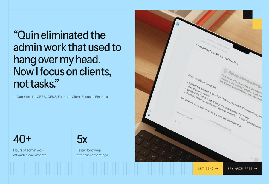 Quin
				testimonial ui component