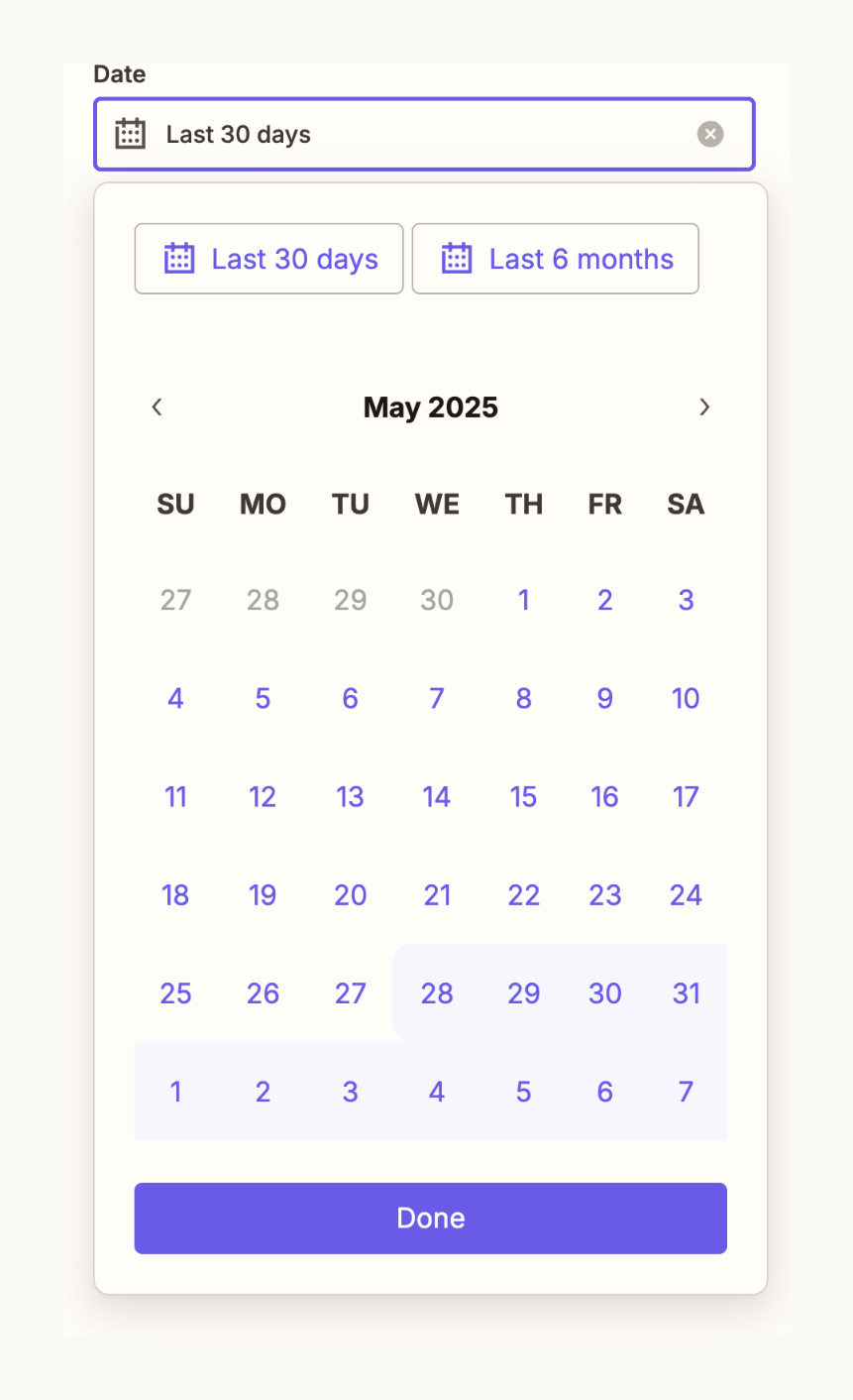 Zapier
			date picker ui component