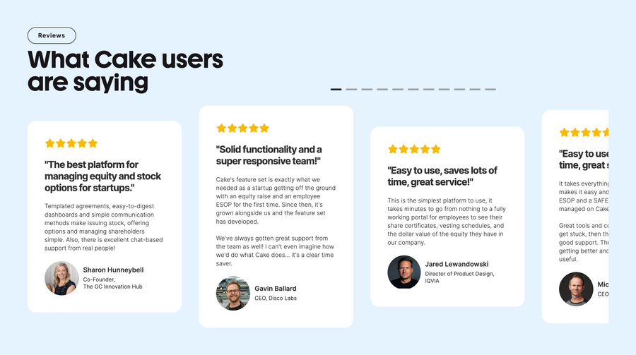 Cake
				testimonial ui component