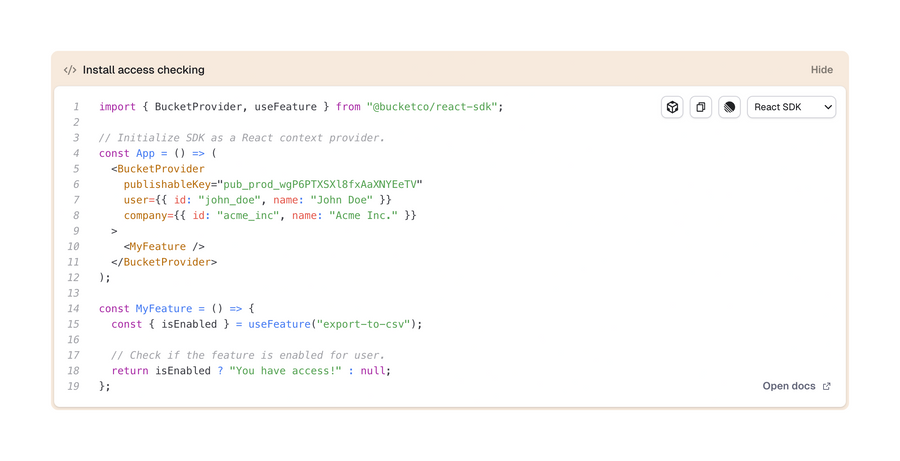 Reflag
				code block ui component