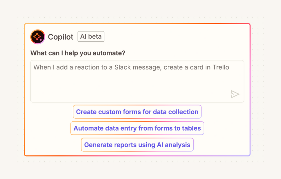 Zapier
			automation artificial intelligence chatbot ui component