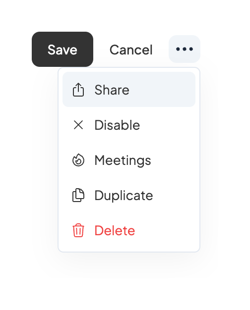 Circleback
				dropdown menu ui component
