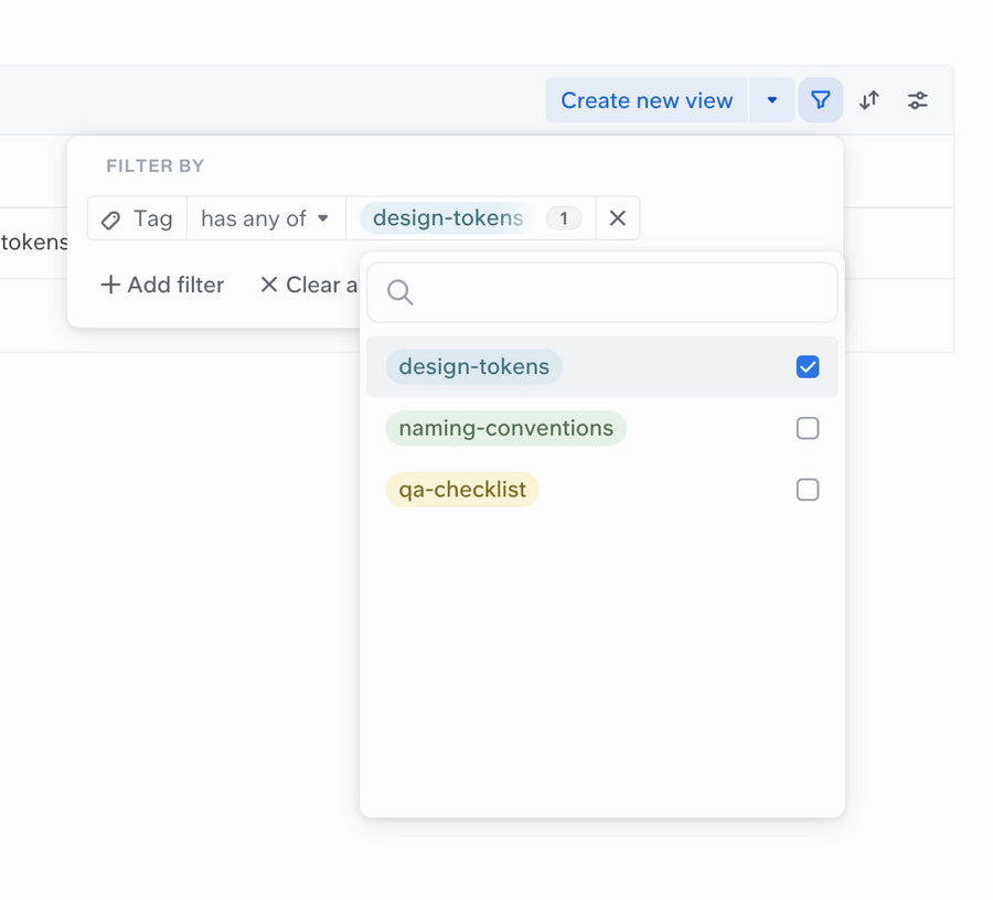 Slite
				sorting & filtering ui component