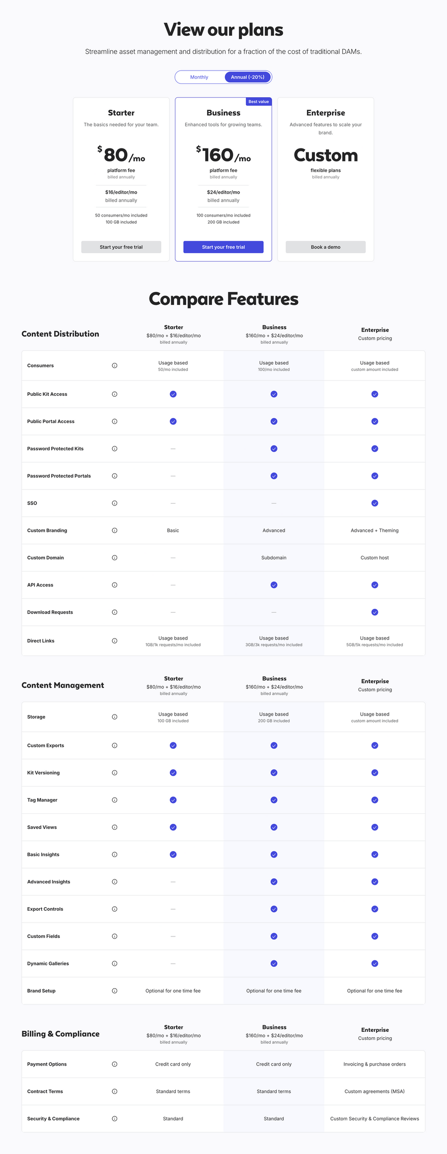 Lingo
			table plan comparison ui component