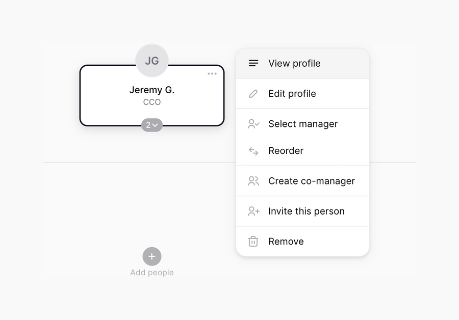The org
			user profile menu user management ui component