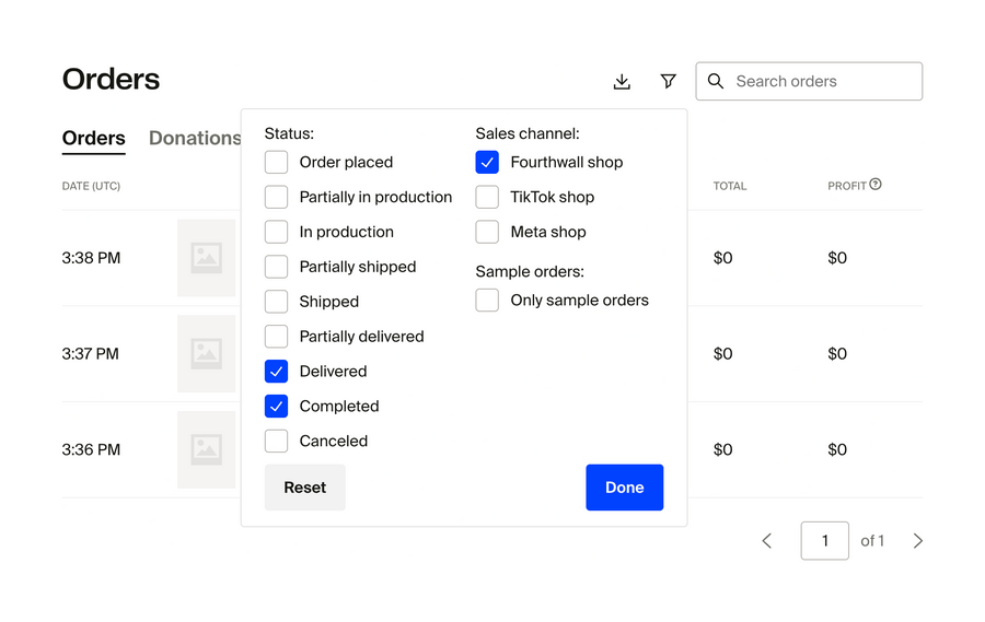 Fourthwall
			e-commerce table ui component