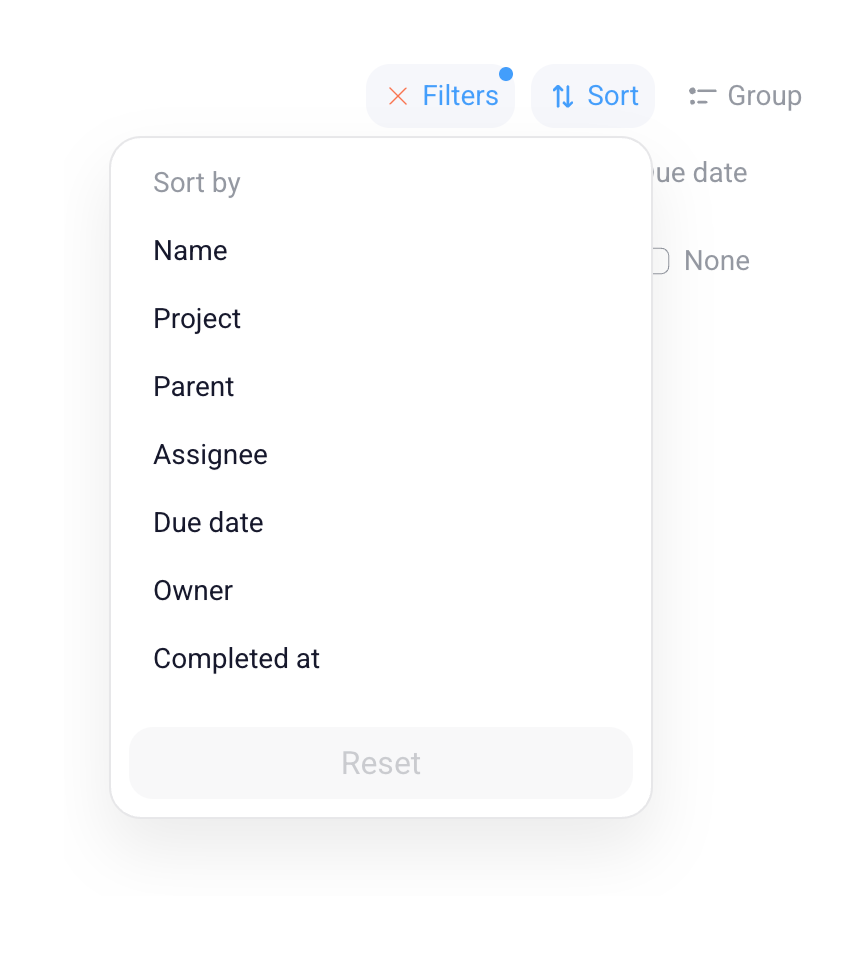 Orchestra
				sorting & filtering ui component