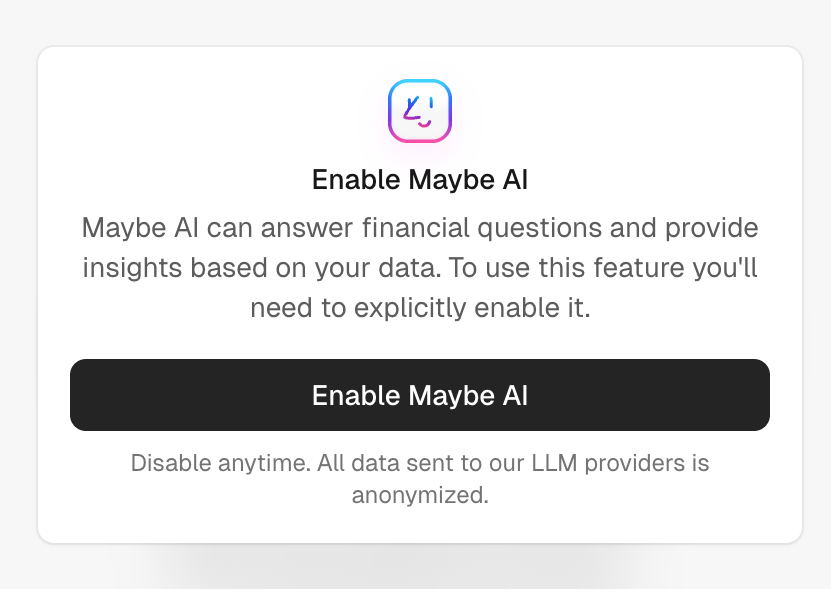 Maybe Finance
			confirmation settings finance artificial intelligence ui component