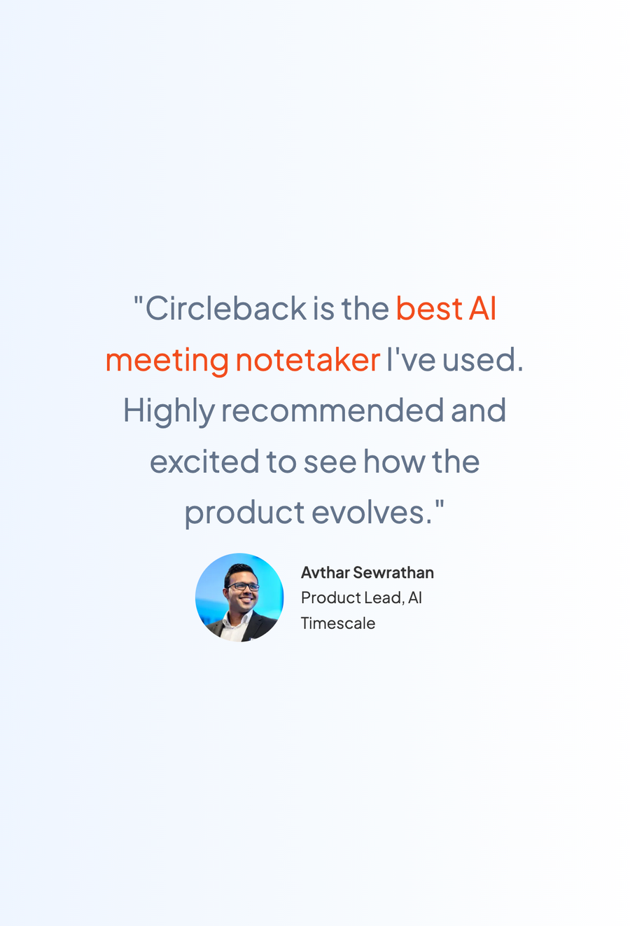Circleback
				testimonial ui component