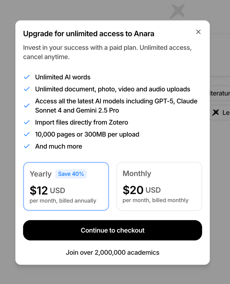 Anara
				upgrade your plan ui component