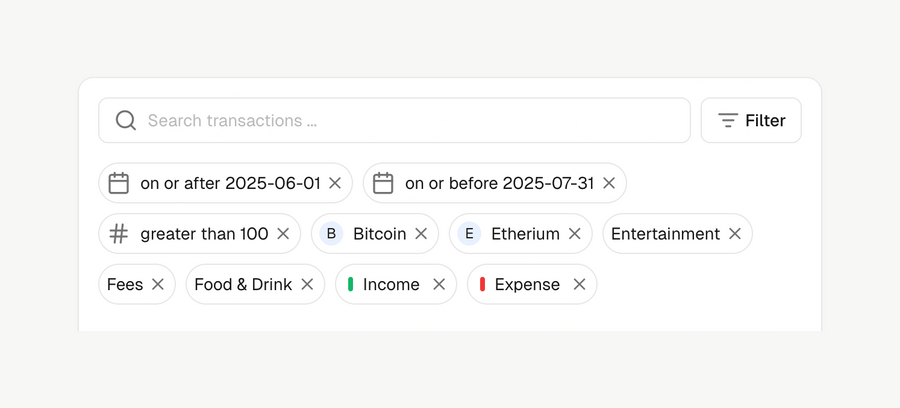 Maybe Finance
				sorting & filtering ui component