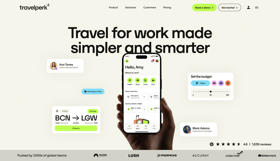 Travelperk
				hero section ui component