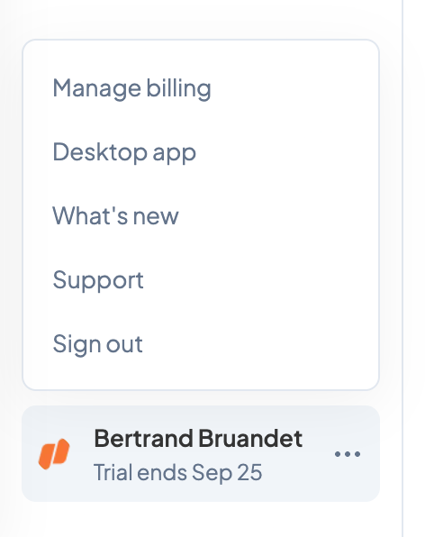 Circleback
				dropdown menu ui component