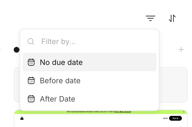 Workflow
				sorting & filtering ui component