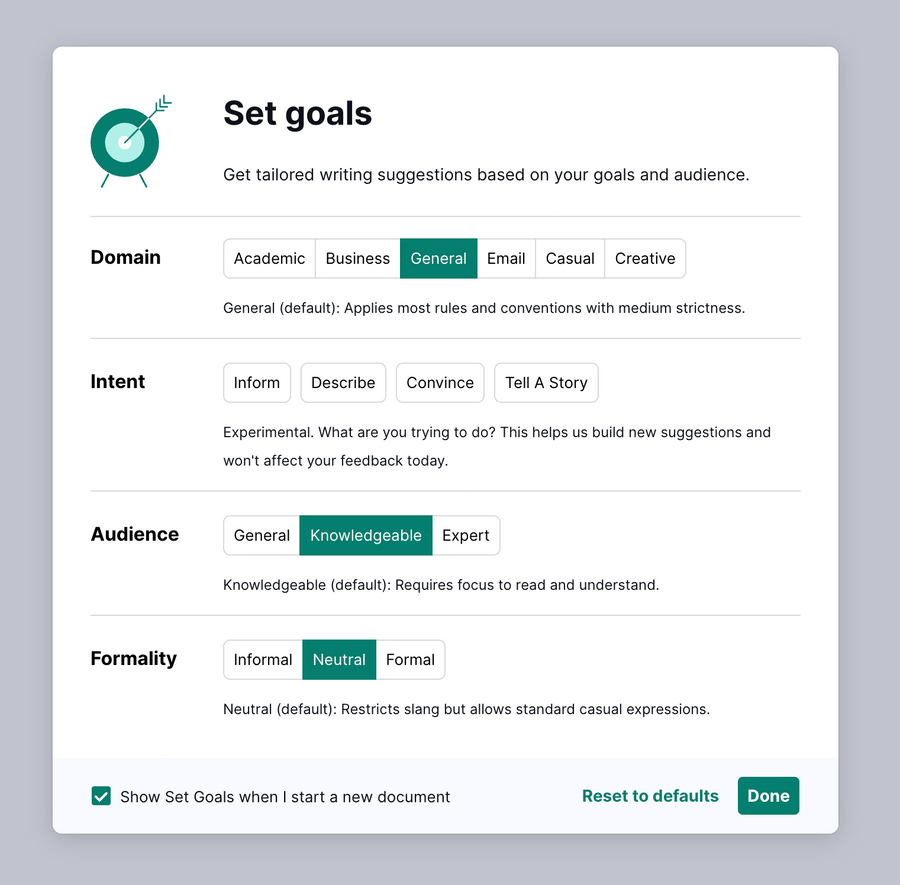 Grammarly
				modal ui component