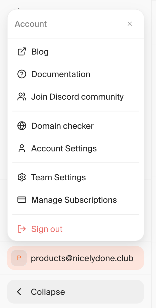 Firecrawl
				dropdown menu ui component