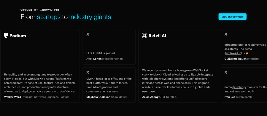 Livekit
				testimonial ui component