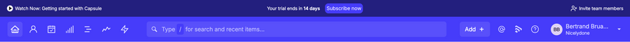 Capsule
				horizontal navigation ui component