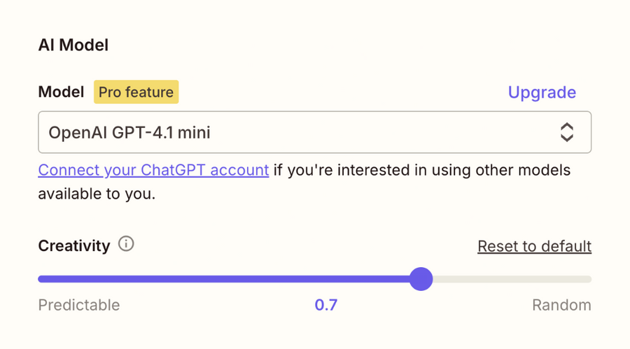Zapier
			settings form layout artificial intelligence machine learning ui component