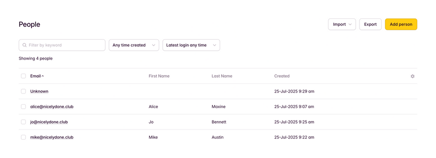 Outseta
				table ui component