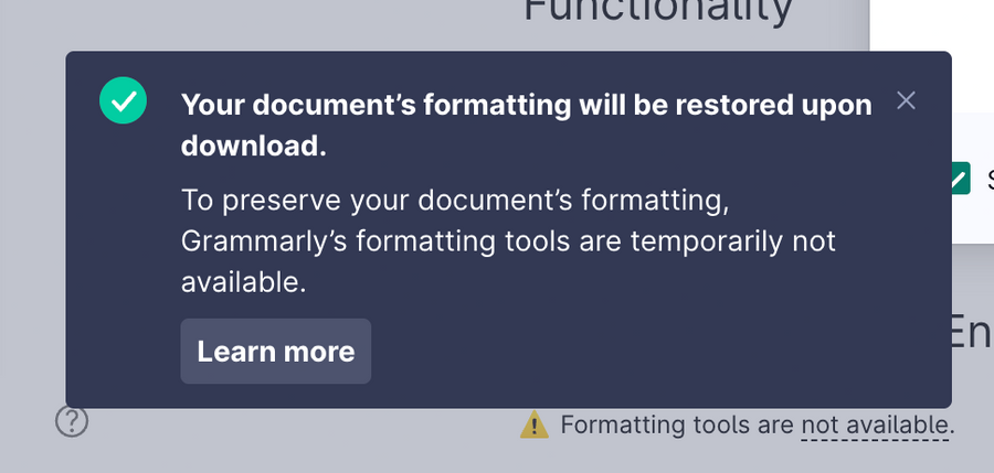 Grammarly
				notification toast ui component
