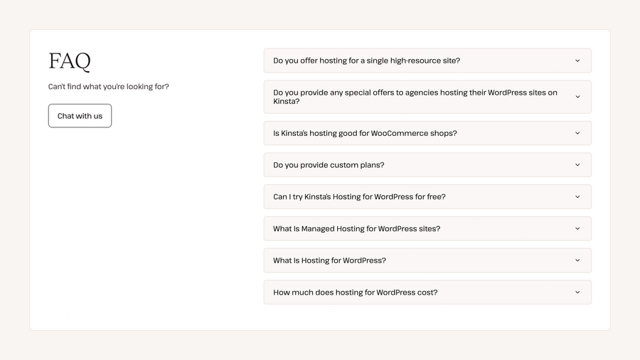Kinsta
				faq ui component