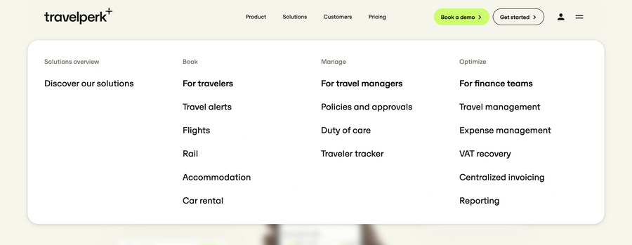 Travelperk
				flyout menu ui component