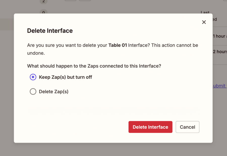 Zapier
			confirmation data management ui component