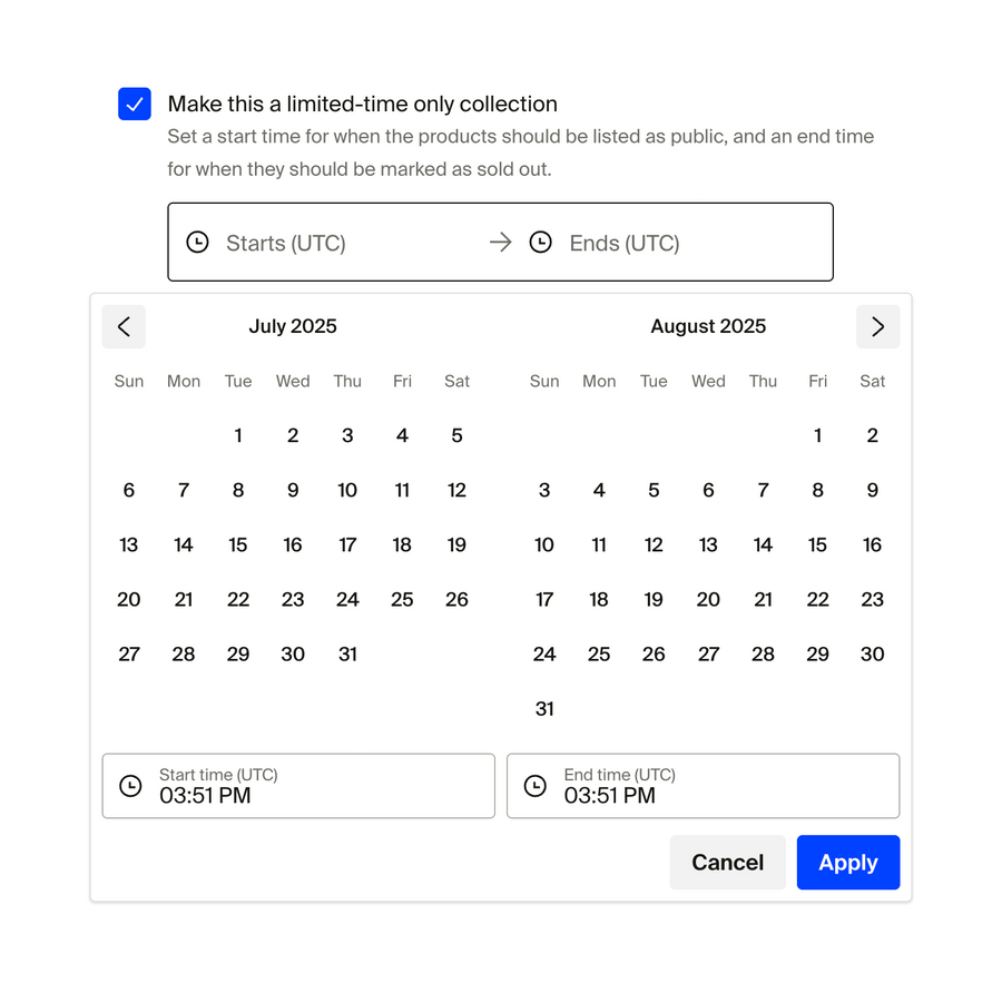 Fourthwall
				datepicker ui component