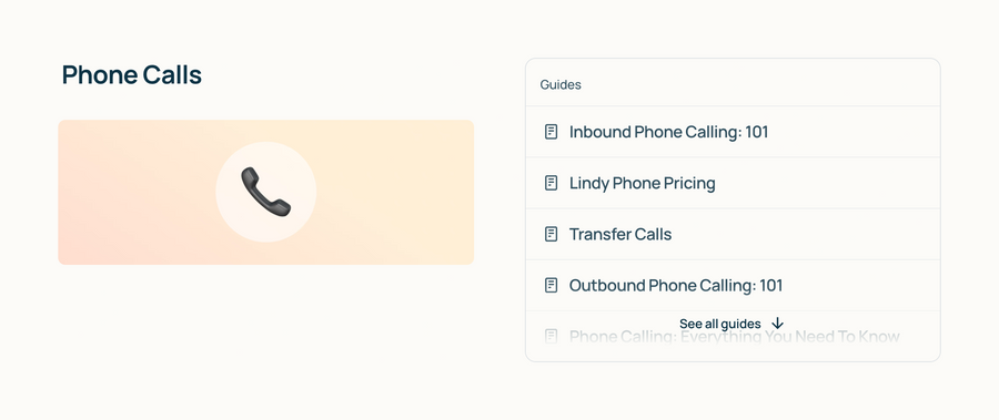 Lindy
			documentation communication ui component