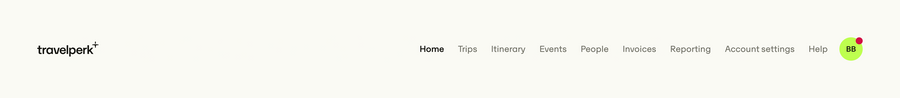 Travelperk
				horizontal navigation ui component