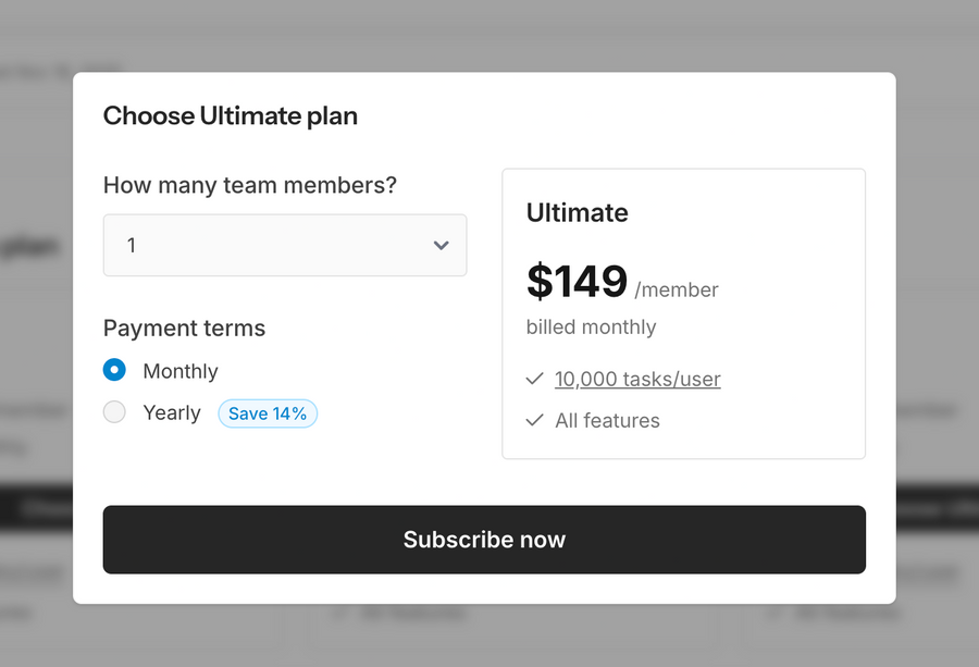 Quin
				pricing section ui component