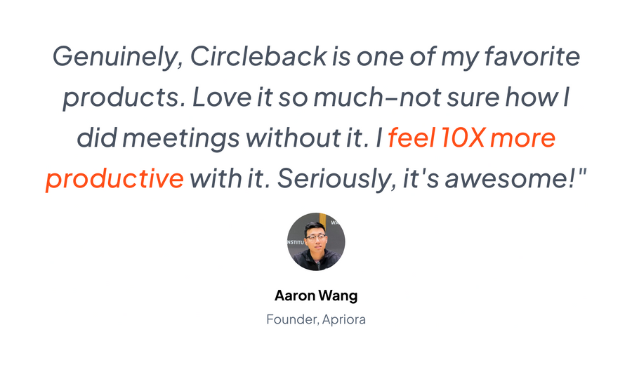 Circleback
				testimonial ui component