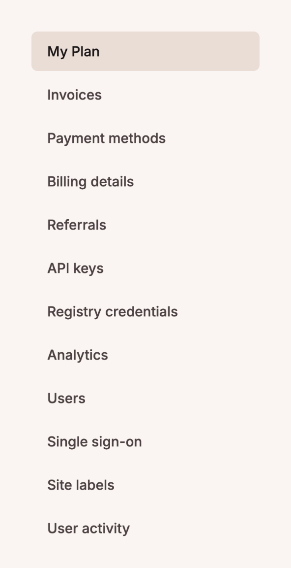 Kinsta
				vertical navigation ui component