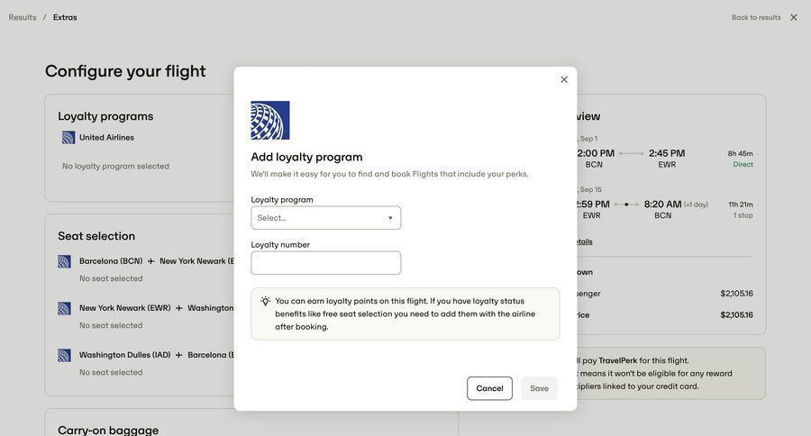 Travelperk screen example