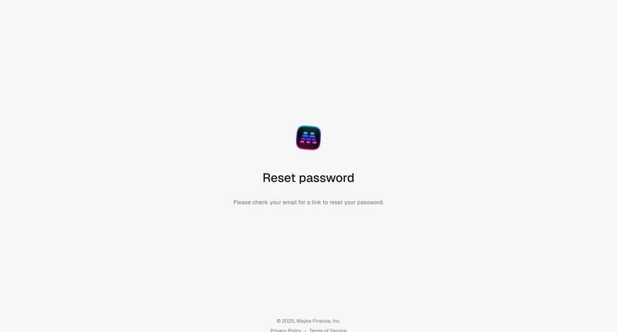 Maybe Finance
				password reset page example