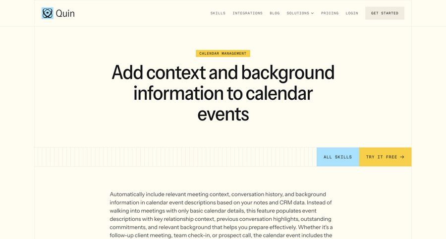 Quin
				product page page example