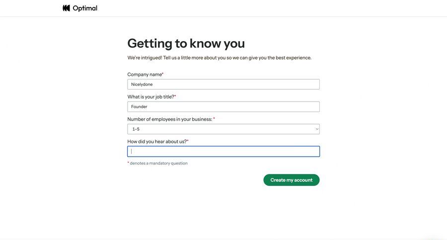 Optimal screen example