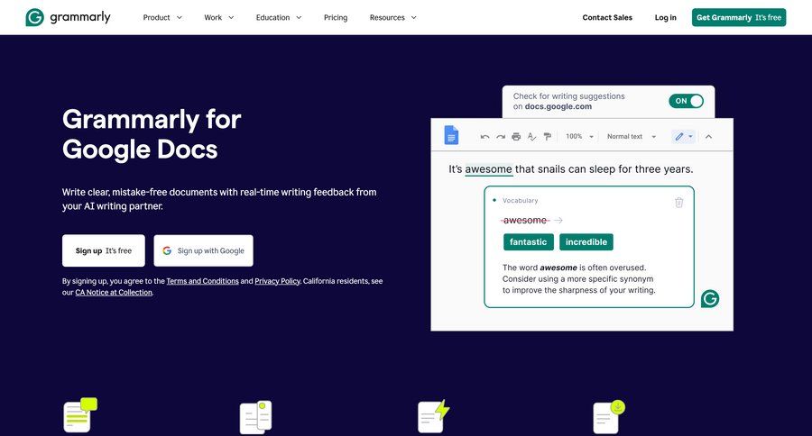 Grammarly
				signup ui page example