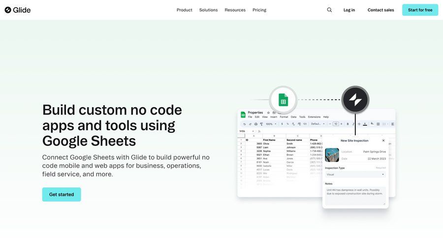 Glide
				product page page example