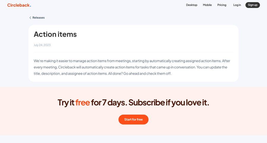Circleback
				article ui page example