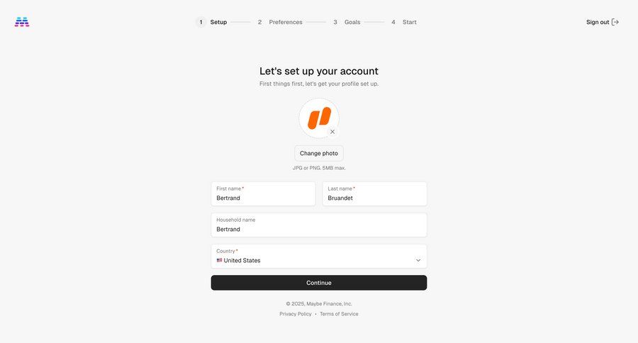 Maybe Finance screen example