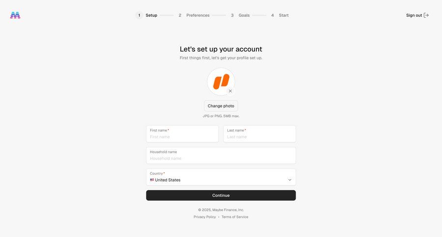 Maybe Finance screen example