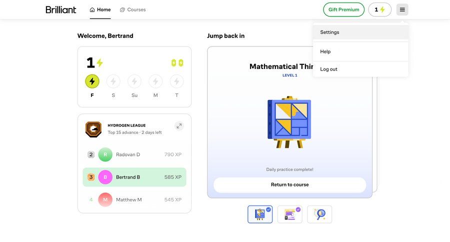 Brillant
				home ui page example