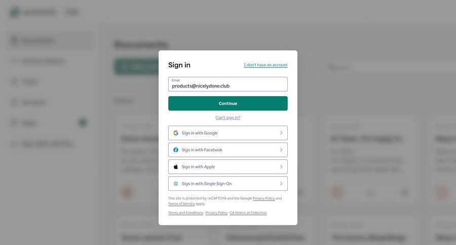 Grammarly
				signin page example