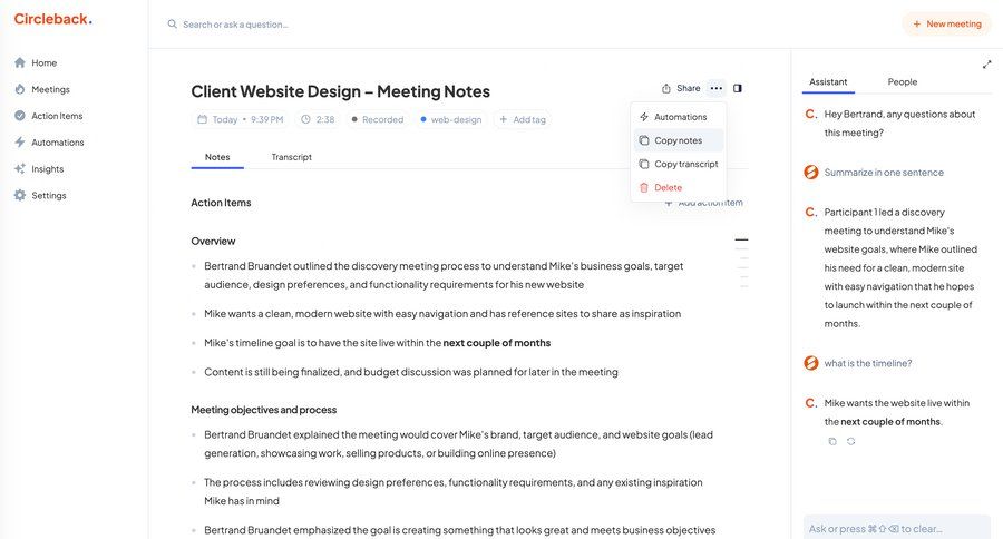 Circleback
			    ux ui design